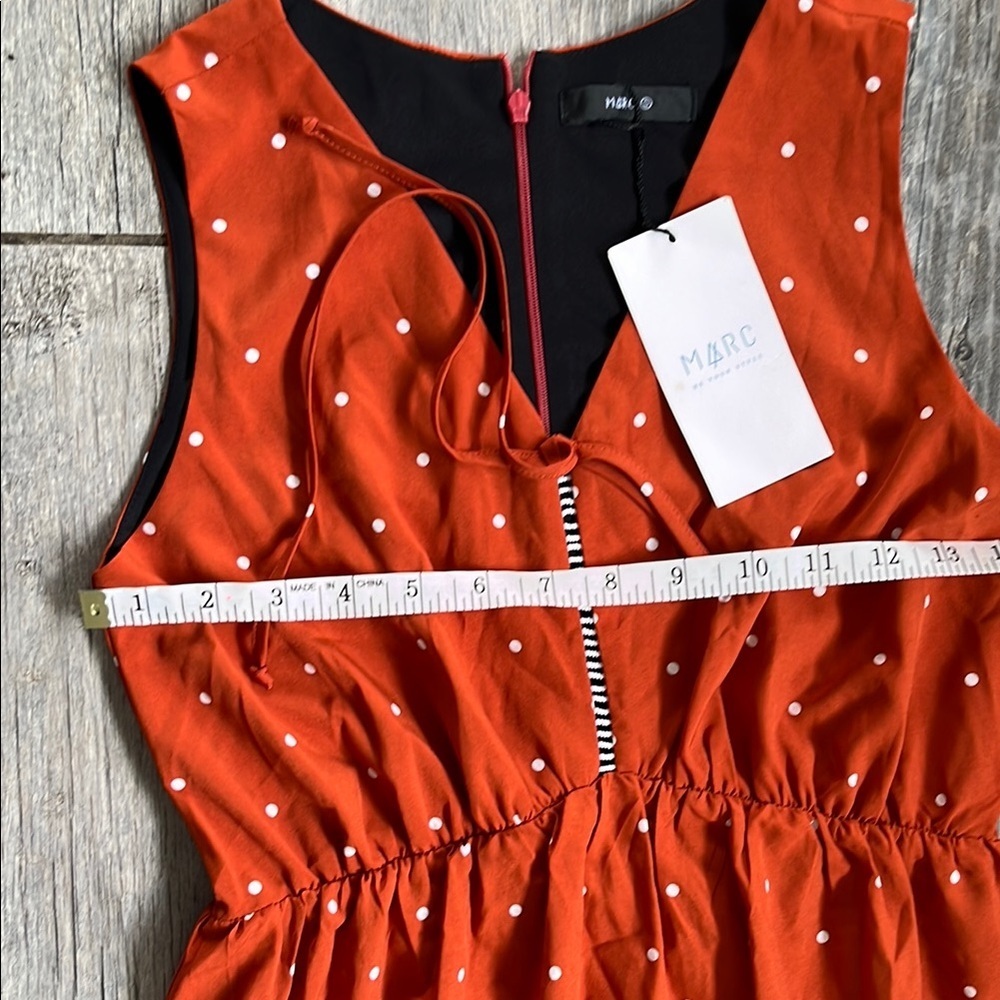 Marc Charming Orange Polka Dot Dress - Picture 6 of 10